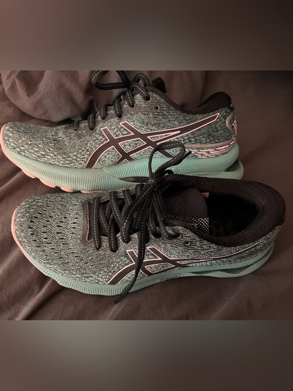 ASICS Women's Gel Nimbus 24 Mint Green & Black Running Shoes